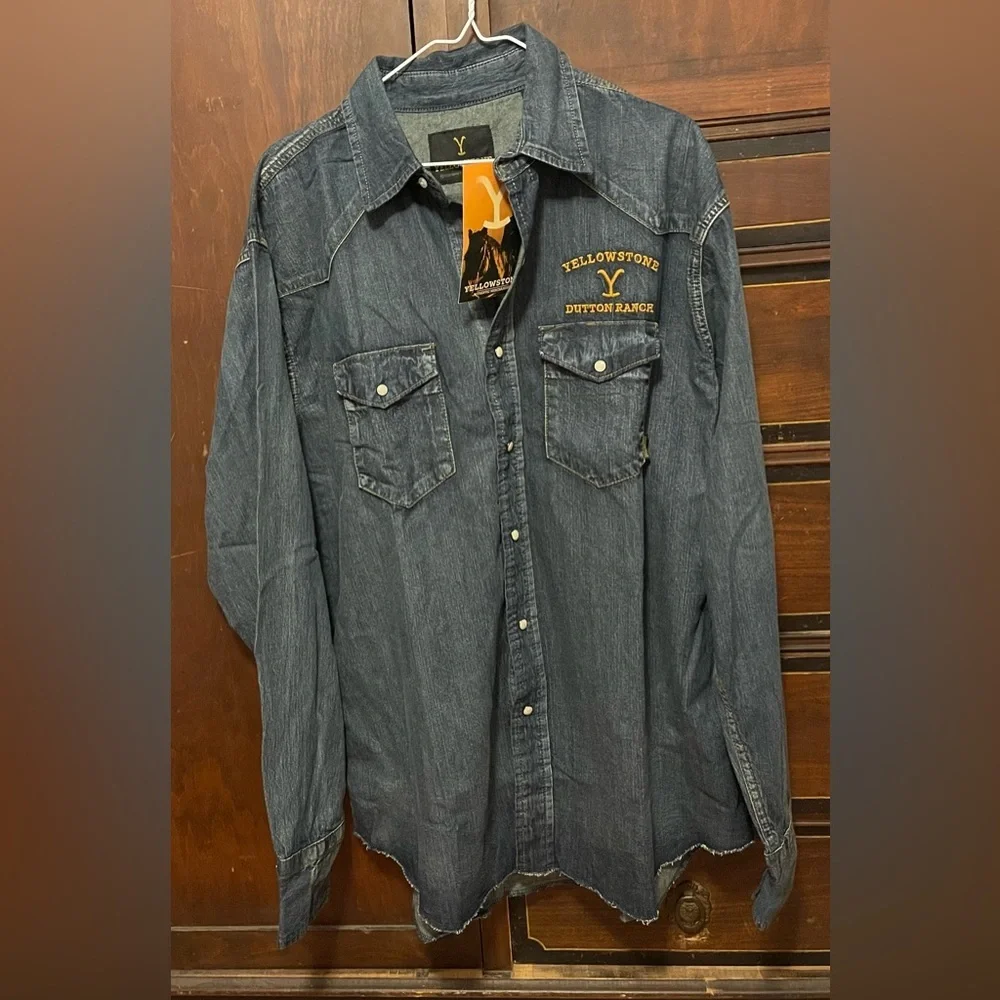 Yellowstone Dutton Ranch Men's Denim Shirt - Picture 1 of 6